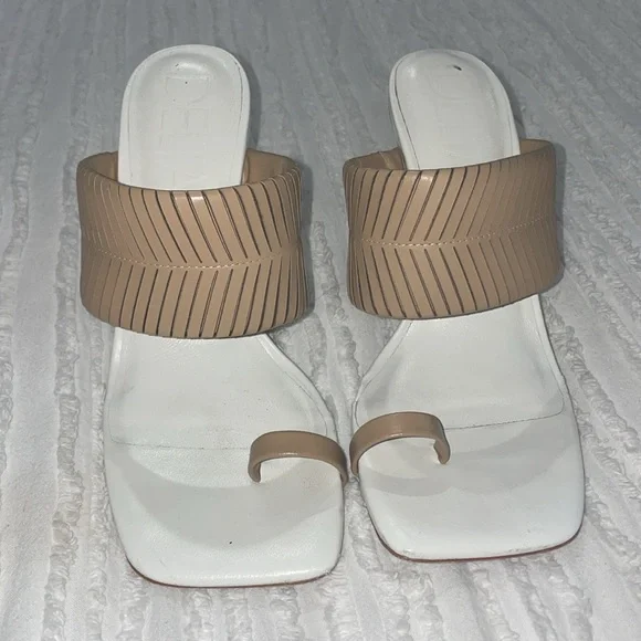 Deltan white&tan heels size 7 - Picture 4 of 7